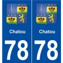 78 Chatou blason autocollant plaque stickers ville
