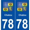 78 Chatou blason autocollant plaque stickers ville