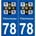 78 Chevreuse blason autocollant plaque stickers ville