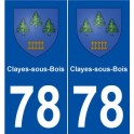 78 Clayes-sous-Bois blason autocollant plaque stickers ville