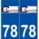 78 Clayes-sous-Bois logo autocollant plaque stickers ville