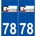 78 Clayes-sous-Bois logo autocollant plaque stickers ville