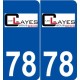 78 Clayes-sous-Bois logo autocollant plaque stickers ville