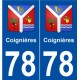 78 Coignières blason autocollant plaque stickers ville