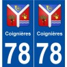 78 Coignières blason autocollant plaque stickers ville