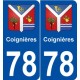 78 Coignières blason autocollant plaque stickers ville