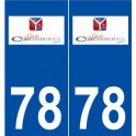 78 Coignières logo autocollant plaque stickers ville