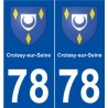 78 Croissy-sur-Seine blason autocollant plaque stickers ville