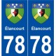 78 Élancourt blason autocollant plaque stickers ville