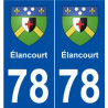 78 Élancourt blason autocollant plaque stickers ville