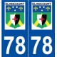 78 Élancourt logo autocollant plaque stickers ville