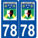 78 Élancourt logo autocollant plaque stickers ville