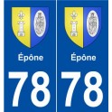 78 Épône blason autocollant plaque stickers ville