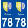 78 Épône blason autocollant plaque stickers ville