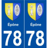 78 Épône blason autocollant plaque stickers ville