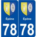 78 Épône blason autocollant plaque stickers ville