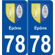 78 Épône blason autocollant plaque stickers ville
