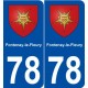 78 Fontenay-le-Fleury  blason autocollant plaque stickers ville