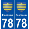 78 Fourqueux blason autocollant plaque stickers ville