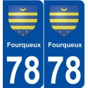 78 Fourqueux blason autocollant plaque stickers ville