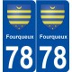 78 Fourqueux blason autocollant plaque stickers ville