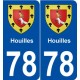 78 Houilles blason autocollant plaque stickers ville