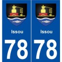 78 Issou blason autocollant plaque stickers ville