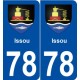 78 Issou blason autocollant plaque stickers ville