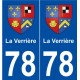 78 La Verrière blason autocollant plaque stickers ville