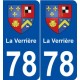 78 La Verrière blason autocollant plaque stickers ville