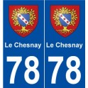 78 Le Chesnay blason autocollant plaque stickers ville