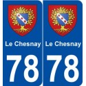 78 Le Chesnay blason autocollant plaque stickers ville