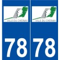 78 Le Chesnay logo autocollant plaque stickers ville