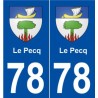 78 Le Pecq blason autocollant plaque stickers ville