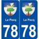 78 Le Pecq blason autocollant plaque stickers ville