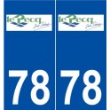 78 Le Pecq logo autocollant plaque stickers ville