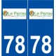 78 Le Perray-en-Yvelines logo autocollant plaque stickers ville