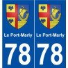 78 Le Port-Marly blason autocollant plaque stickers ville