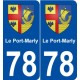 78 Le Port-Marly blason autocollant plaque stickers ville
