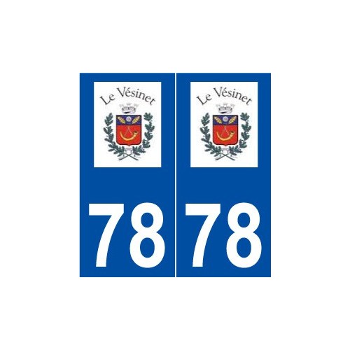 78 Le Vésinet logo autocollant plaque stickers ville