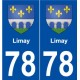 78 Limay blason autocollant plaque stickers ville