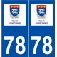 78 Louveciennes logo autocollant plaque stickers ville