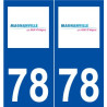 78 Magnanville  blason autocollant plaque stickers ville