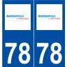 78 Magnanville  blason autocollant plaque stickers ville