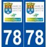 78 Maisons-Laffitte logo autocollant plaque stickers ville