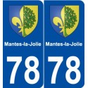 78 Mantes-la-Jolie blason autocollant plaque stickers ville