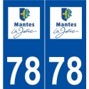 78 Mantes-la-Jolie logo autocollant plaque stickers ville