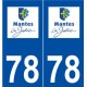 78 Mantes-la-Jolie logo autocollant plaque stickers ville