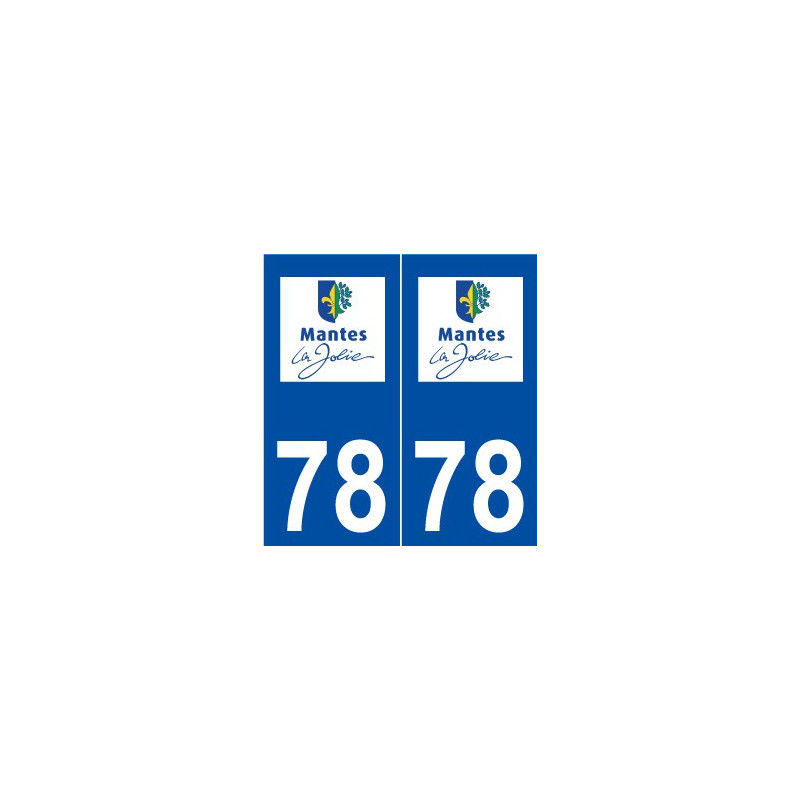 78 Mantes-la-Jolie logo autocollant plaque stickers ville