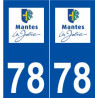 78 Mantes-la-Jolie logo autocollant plaque stickers ville